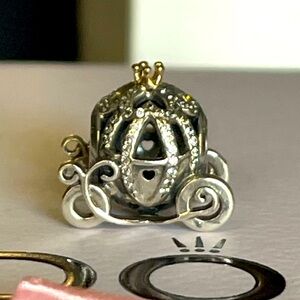 Authentic Disney x Pandora Cinderella’s Pumpkin Carriage charm two toned gold